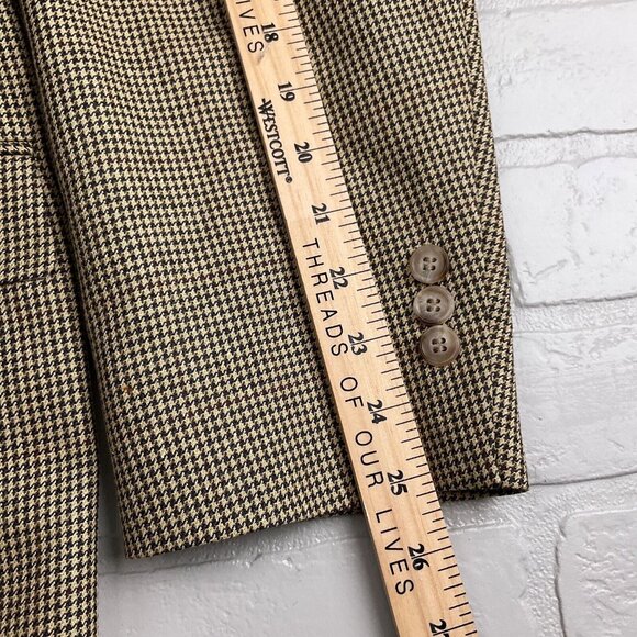 Racquet Club Blazer Men 44 Yellow Tan Houndstooth Classic Career Jacket USA VTG - Picture 12 of 15